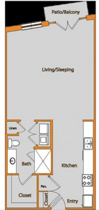 Loft 1 - 0 Bdr / 1 Bath - 718 Sq. Ft.*